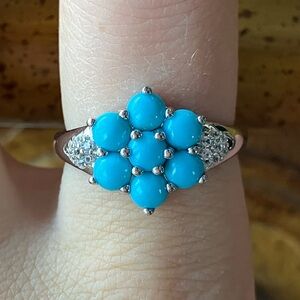Sleeping Beauty Turquoise Sterling Silver Ring Size 8.75